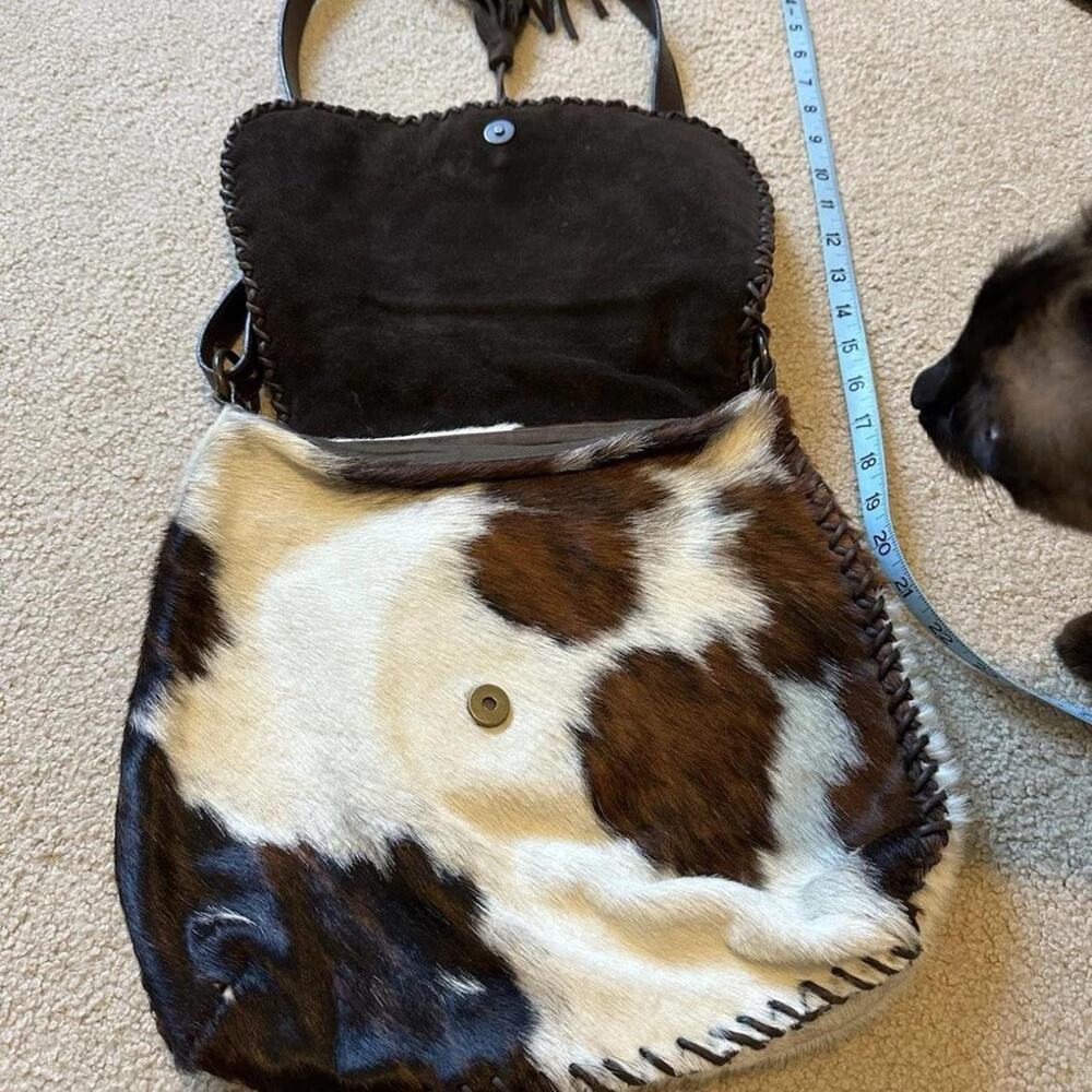 Russell & Bromley Designer Cowhide Leather Satchel Crossbody Cowboy Western Bag - Picture 5 of 8